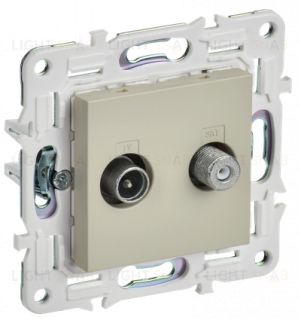 Розетка двойная TV+SAT IEK Skandy бежевый SK-AF20-O-K10 SK-AF20-O-K10