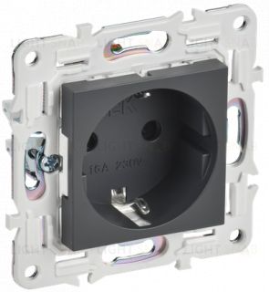 Розетка с заземлением с защитными шторками 16А IEK Skandy титан SK-R14-16-K48 SK-R14-16-K48