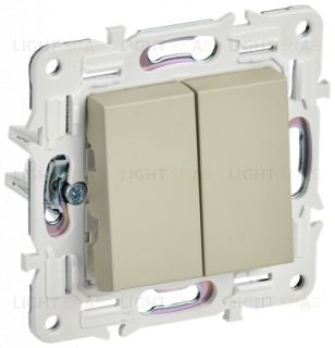 Выключатель 2-клавишный проходной 10А IEK Skandy бежевый SK-V22-0-10-K10 SK-V22-0-10-K10