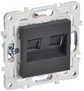 Розетка компьютерная двойная RJ45 кат.6 IEK Skandy титан SK-K20-2-K48 SK-K20-2-K48