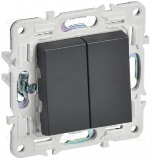 Выключатель 2-клавишный 10А IEK Skandy титан SK-V20-0-10-K48 SK-V20-0-10-K48