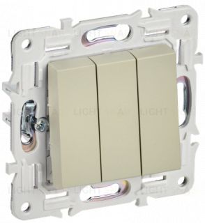 Выключатель 3-клавишный 10А IEK Skandy бежевый SK-V30-0-10-K10 SK-V30-0-10-K10