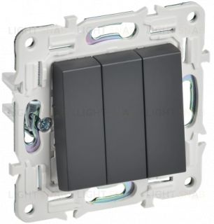 Выключатель 3-клавишный 10А IEK Skandy титан SK-V30-0-10-K48 SK-V30-0-10-K48