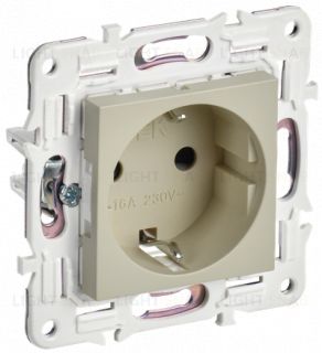 Розетка с заземлением IEK Skandy 16A/250В, бежевый SK-R11-16-K10 SK-R11-16-K10