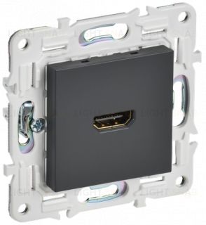 HDMI розетка одинарная тип А IEK Skandy, титан SK-H10-K48 SK-H10-K48