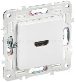 HDMI розетка одинарная тип А IEK Skandy, арктический белый SK-H10-K01 SK-H10-K01