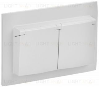 Розетка 2-местная и крышкой 16А в сборе IP44 IEK Skandy арктический белый SK-R26-16-44-K01-F SK-R26-16-44-K01-F