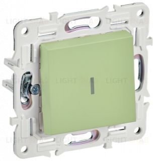 Выключатель 1-клавишный проходной с индикацией 10А IEK Skandy мятный SK-V12-1-10-K06 SK-V12-1-10-K06