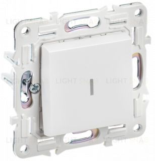 Выключатель 1-клавишный проходной с индикацией 10А IEK Skandy арктический белый SK-V12-1-10-K01 SK-V12-1-10-K01