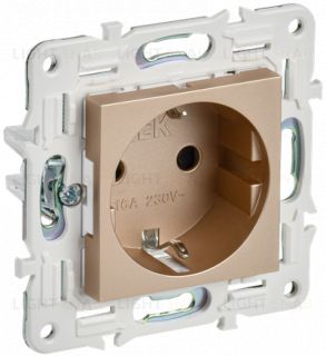 Розетка с заземлением с защитными шторками 16А IEK Skandy песочный SK-R14-16-K98 SK-R14-16-K98