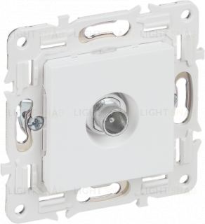 Розетка TV проходная IEK Skandy арктический белый SK-A10-P-K01 SK-A10-P-K01