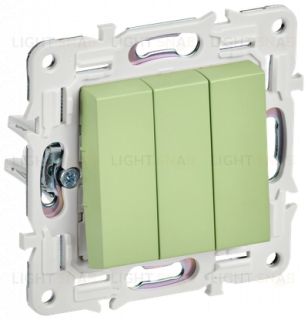 Выключатель 3-клавишный 10А IEK Skandy мятный SK-V30-0-10-K06 SK-V30-0-10-K06