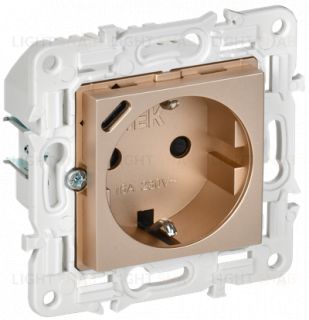 Розетка с заземлением с защитными шторками 16А с USB-C 18Вт IEK Skandy песочный SK-R14-16-U14-018-K98 SK-R14-16-U14-018-K98