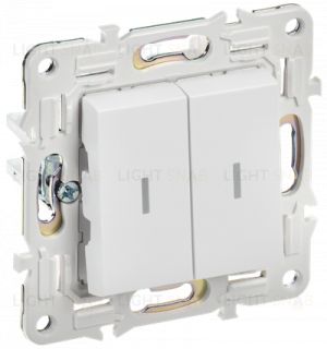 Выключатель 2-клавишный с индикацией 10А IEK Skandy арктический белый SK-V20-1-10-K01 SK-V20-1-10-K01