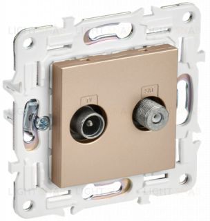 Розетка двойная TV+SAT IEK Skandy песочный SK-AF20-O-K98 SK-AF20-O-K98