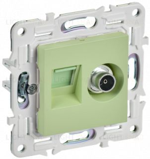 Розетка двойная TV+RJ45 кат.5E IEK Skandy мятный SK-AK20-1-K06 SK-AK20-1-K06