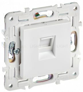 Розетка компьютерная RJ45 кат.5E арктический белый IEK Skandy SK-K10-1-K01 SK-K10-1-K01