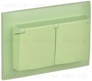 Розетка 2-местная и крышкой 16А в сборе IP44 IEK Skandy мятный SK-R26-16-44-K06-F SK-R26-16-44-K06-F