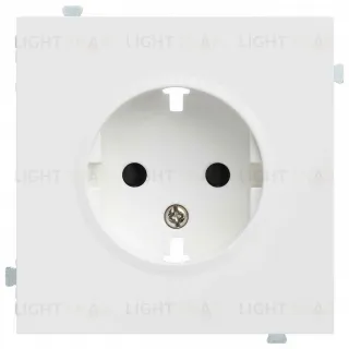 Розетка с заземлением с защитными шторками Rikett 16A/250В, безвинтовой зажим, белый матовый 32130+35632 MW 32130 + 35632 MW