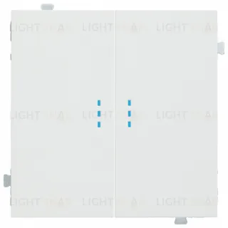 Выключатель двухклавишный перекрестный с подсветкой (из 3-х мест) Rikett 10A/250В белый матовый 32204+32019+32019+35615 MW 32204 + 32019 + 35615 MW