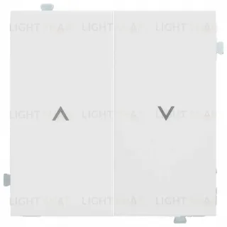 Выключатель управления жалюзи с блокировкой от одновременных команд Rikett 10A/250В, белый матовый 32281+35613 MW 32281 + 35613 MW