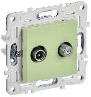 Розетка двойная TV+SAT IEK Skandy мятный SK-AF20-O-K06 SK-AF20-O-K06