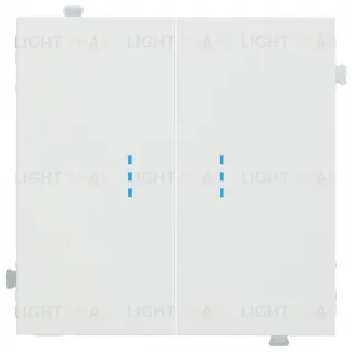 Выключатель двухклавишный с подсветкой Rikett 10A/250В белый матовый 32061+32019+32019+35612 MW 32061 + 32019 + 35612 MW