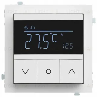 Термостат с датчиком для теплых полов с белым матовым адаптером Rikett 16A/230В, белый 32232 WT+32881 MW 32232 WT + 32881 MW