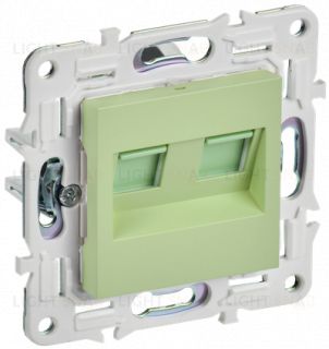 Розетка компьютерная двойная RJ45 кат.6 IEK Skandy мятный SK-K20-2-K06 SK-K20-2-K06