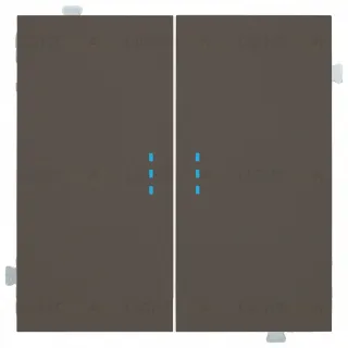 Выключатель двухклавишный перекрестный с подсветкой (из 3-х мест) Rikett 10A/250В каппучино 32204+32019+32019+35615 CP 32204 + 32019 + 35615 CP