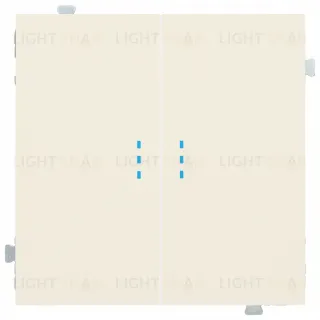 Выключатель двухклавишный перекрестный с подсветкой (из 3-х мест) Rikett 10A/250В кремовый матовый 32204+32019+32019+35615 MC 32204 + 32019 + 35615 MC