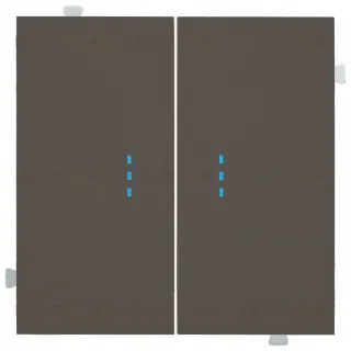 Двухклавишный кнопочный выключатель с подсветкой Rikett 10A/250В каппучино 32156+32019+32019+35612 CP 32156 + 32019 + 35612 CP