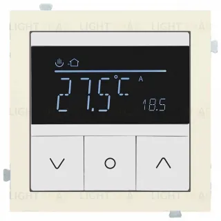 Термостат с датчиком для теплых полов с кремовым матовым адаптером Rikett 16A/230В, белый 32232 WT+32881 MC 32232 WT + 32881 MC