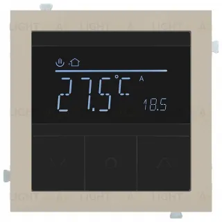 Термостат с датчиком для теплых полов с адаптером латте Rikett 16A/230В, белый 32232 WT+32881 LT 32232 WT + 32881 LT