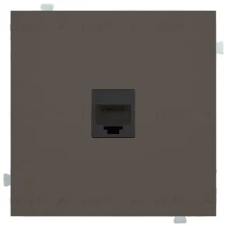 Розетка компьютерная одинарная Rikett 6 кат, RJ 45, UTP, каппучино 32976+147401 BK+35441 CP 32976 + 147401 BK + 35441 CP