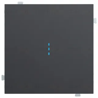 Выключатель одноклавишный перекрестный с подсветкой (из 3-х мест) Rikett 10A/250В черный матовый 32051+32019+35602 MB 32051 + 32019 + 35602 MB