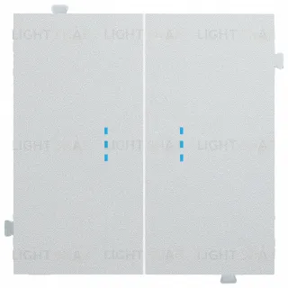 Выключатель двухклавишный проходной с подсветкой Rikett 10A/250В серебро 32101+32019+32019+35612 SV 32101 + 32019 + 35612 SV