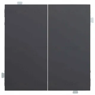 Выключатель двухклавишный проходной (из 2-х мест) Rikett 10A/250В черный матовый 32101+35611 MB 32101 + 35611 MB