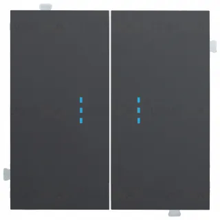 Выключатель двухклавишный с подсветкой Rikett 10A/250В черный матовый 32061+32019+32019+35612 MB 32061 + 32019 + 35612 MB