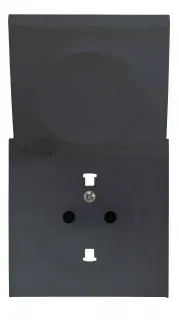 Розетка с заземлением с защитными шторками и крышкой Rikett 16A/250В, безвинтовой зажим, черный матовый 32130+35634 MB 32130 + 35634 MB