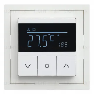 Термостат с датчиком для теплых полов с черным матовым адаптером Rikett 16A/230В, белый 32232 WT+32881 MB 32232 WT + 32881 MB