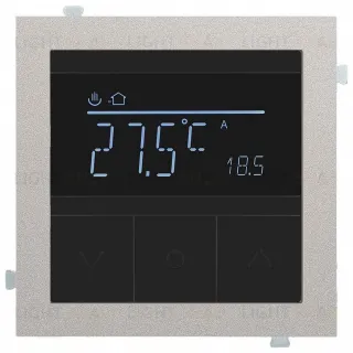 Термостат с датчиком для теплых полов с платиновым адаптером Rikett 16A/230В, белый 32232 WT+32881 PL 32232 WT + 32881 PL