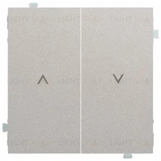 Выключатель управления жалюзи с блокировкой от одновременных команд Rikett 10A/250В, платина 32281+35613 PL 32281 + 35613 PL