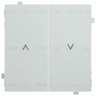 Выключатель управления жалюзи с блокировкой от одновременных команд Rikett 10A/250В, серебро 32281+35613 SV 32281 + 35613 SV