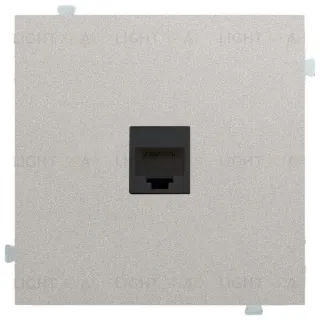 Розетка компьютерная одинарная Rikett 6 кат, RJ 45, UTP, платина 32976+147401 BK+35441 PL 32976 + 147401 BK + 35441 PL