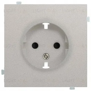 Розетка с заземлением с защитными шторками Rikett 16A/250В, безвинтовой зажим, платина 32130+35632 PL 32130 + 35632 PL