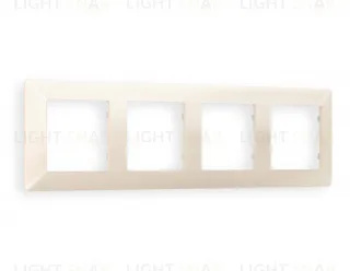 Рамка четверная Ambrella Volt Line бежевый глянец AF110304 AF110304