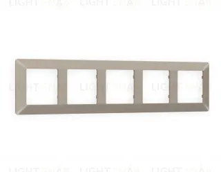 Рамка пятерная Ambrella Volt Line серо-бежевый матовый AF110365 AF110365