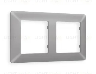 Рамка двойная Ambrella Volt Line сталь матовый AF110502 AF110502