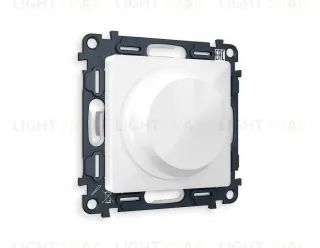 Светорегулятор поворотно-нажимной 5-300Вт Led, 25-600Вт лампы накал., Ambrella Volt Alfa белый глянец VM136+AP1055 VM136 + AP1055